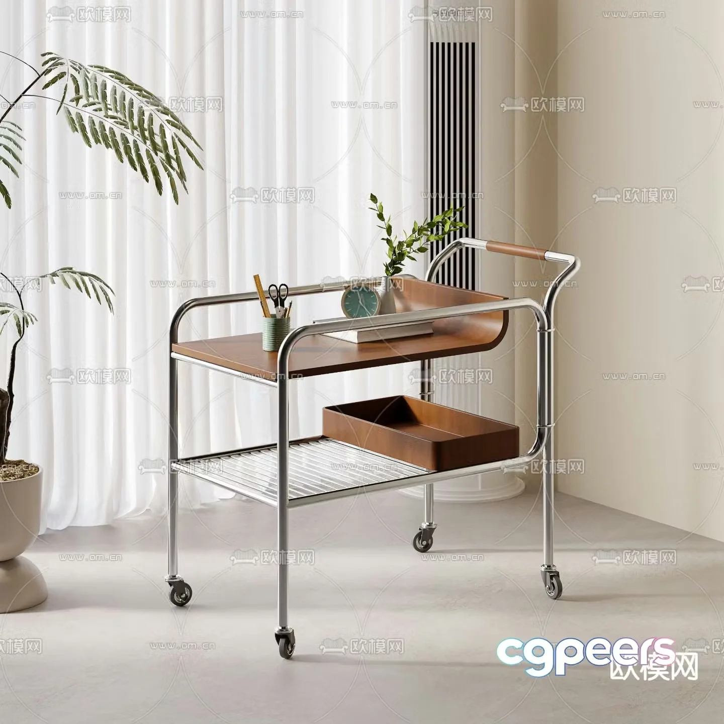 Medieval style side table mobile corner table table table 3D model