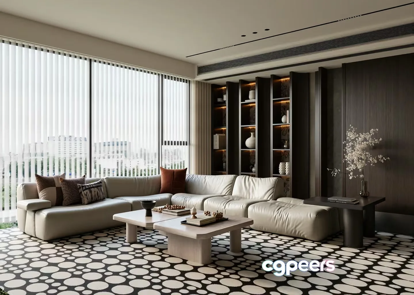 Modern Living Room 3D Model – 23466 – VRAY Render