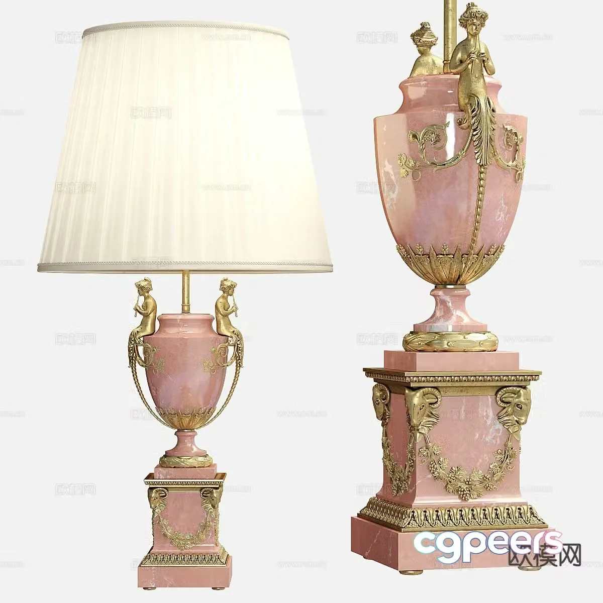 Simple European desk lamp 3d model