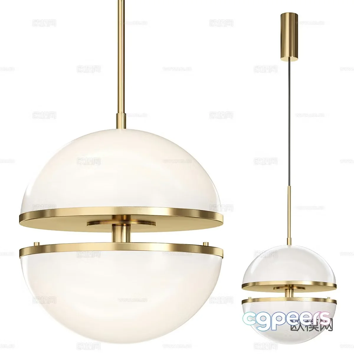 Modern light luxury spherical chandeliers 3D model