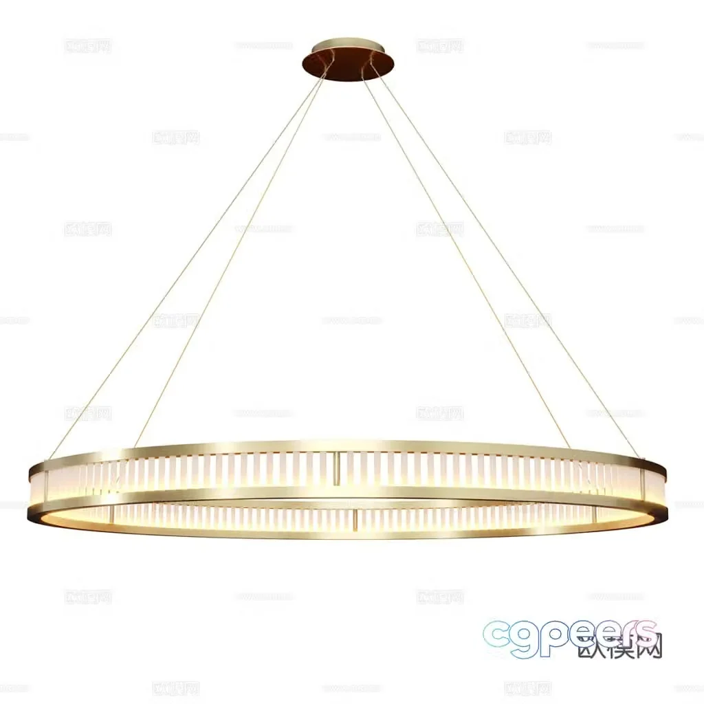Light luxury ring chandelier 3D model