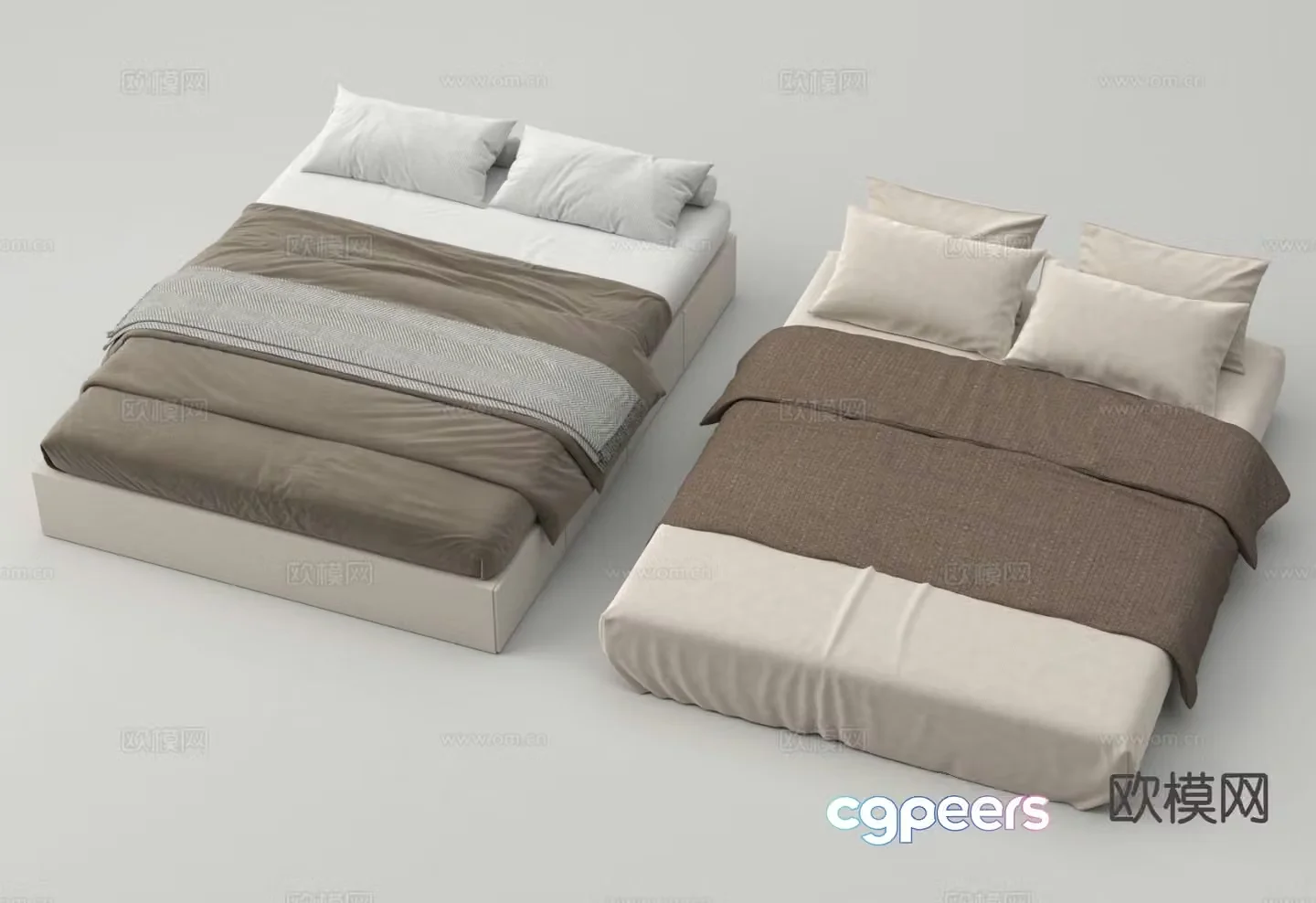 Tatami bed Tatami double bed 3d model
