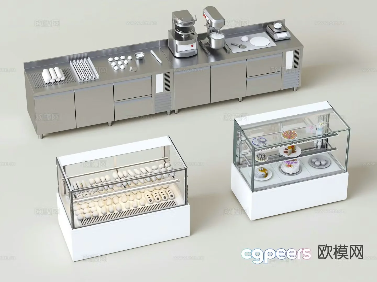 Modern cake cabinet bakery cabinet dessert display cabinet 3d model