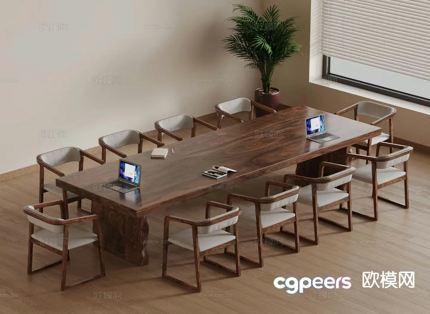 New Chinese style conference table and chairs 3d model