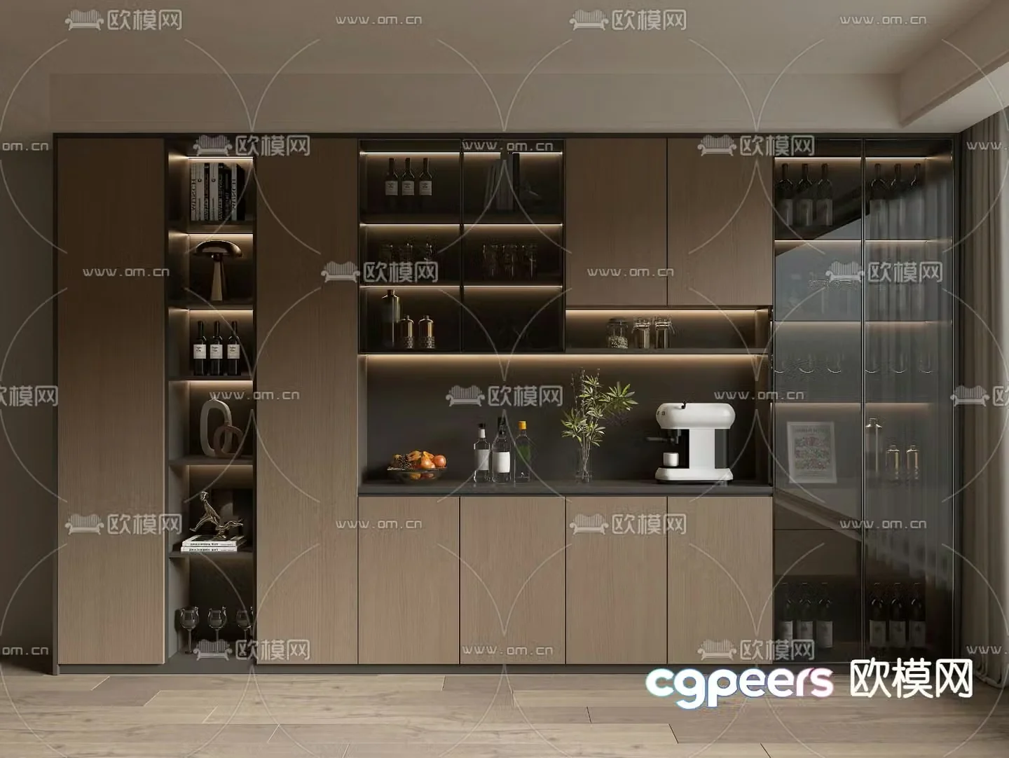 Modern wine cabinet sideboard 3d model