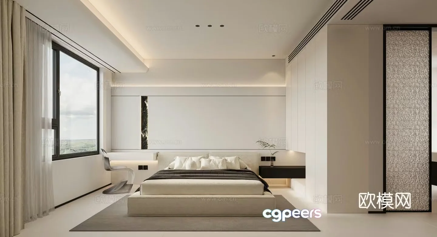 Modern bedroom master bedroom 3d model