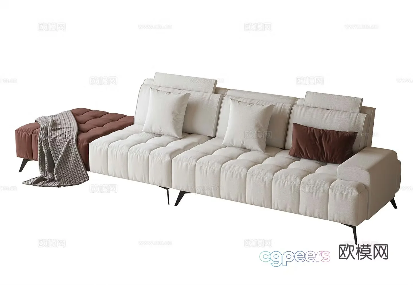 Modern multi-seater sofa 3d model
