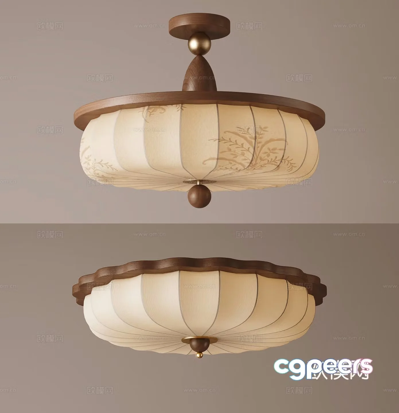 Middle-aged ceiling light 3D model