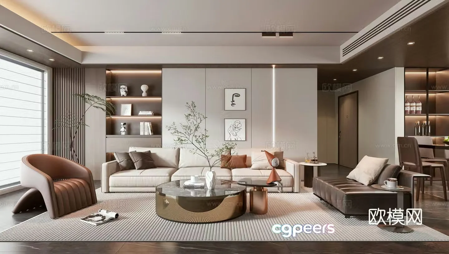 Modern living room 3d model