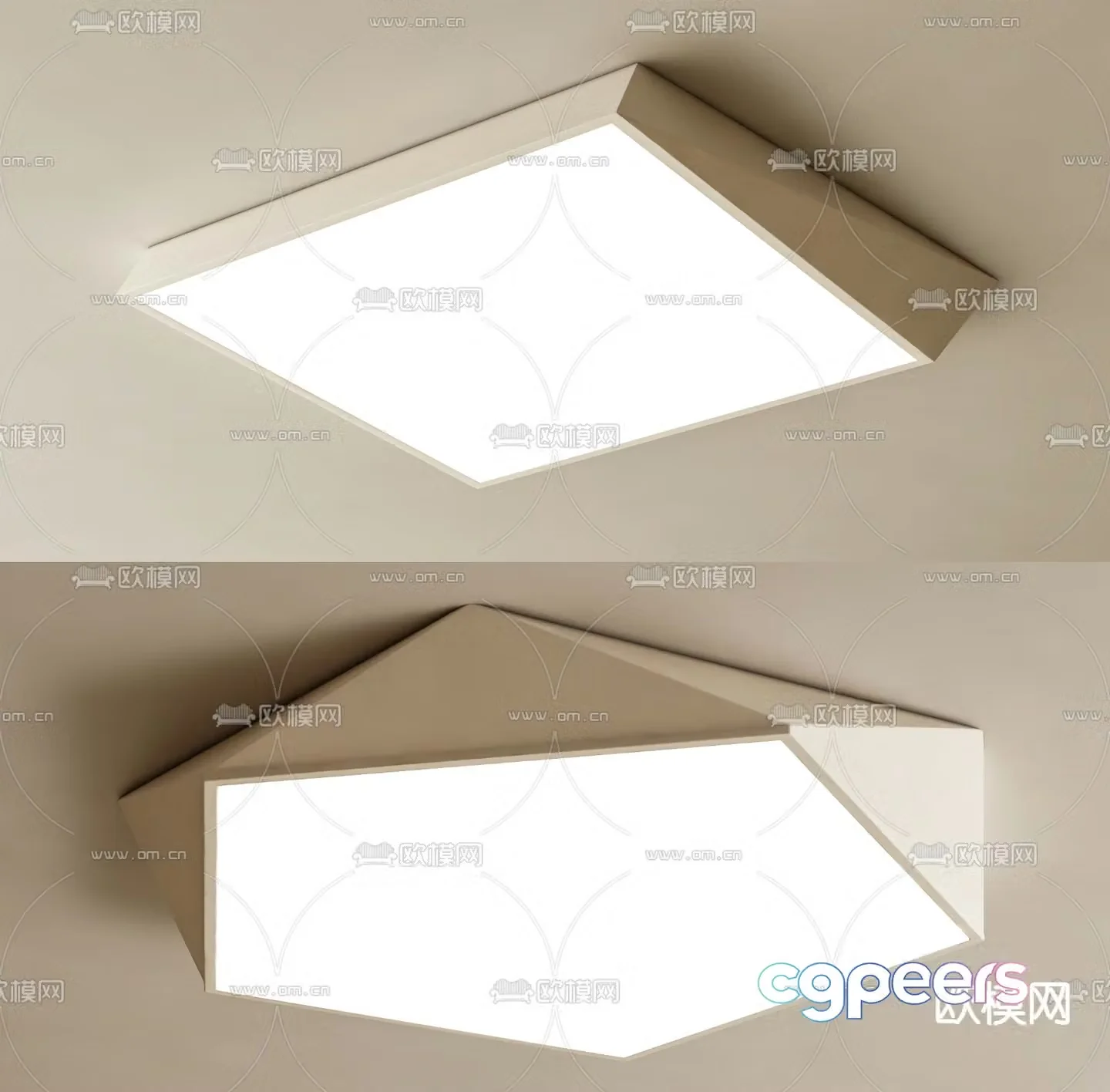 Minimalist ceiling lamp geometric lamp 3d model