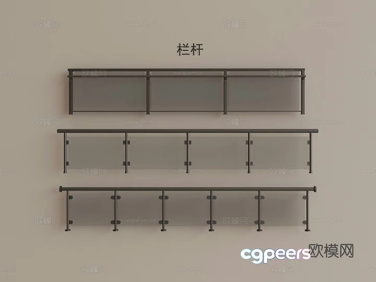 Glass Rail Guardrail Fence 3d Model
