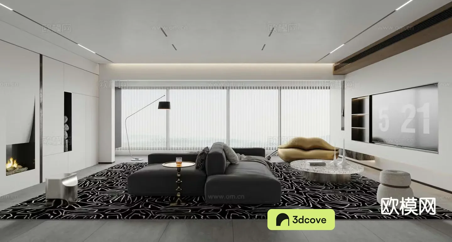 Italian style horizontal hall horizontal living room