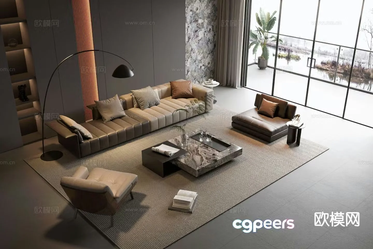 Italian sectional sofa 3d model