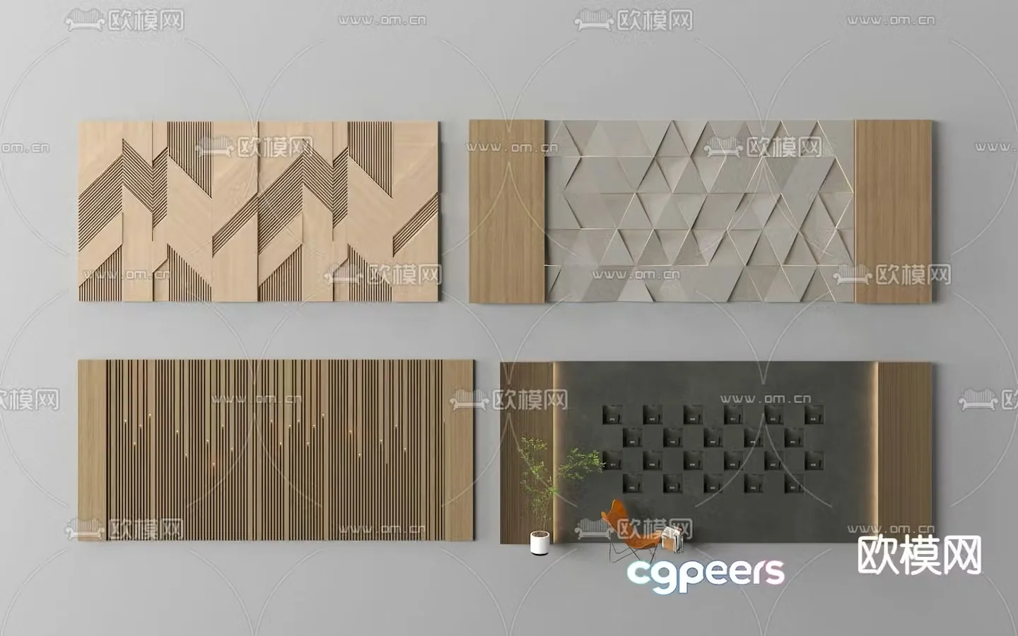 Modern background wall sofa background 3d model