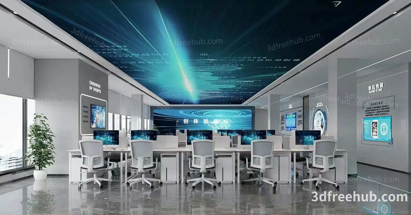 Modern Office Space 3D Model – 20858 – VRAY Render