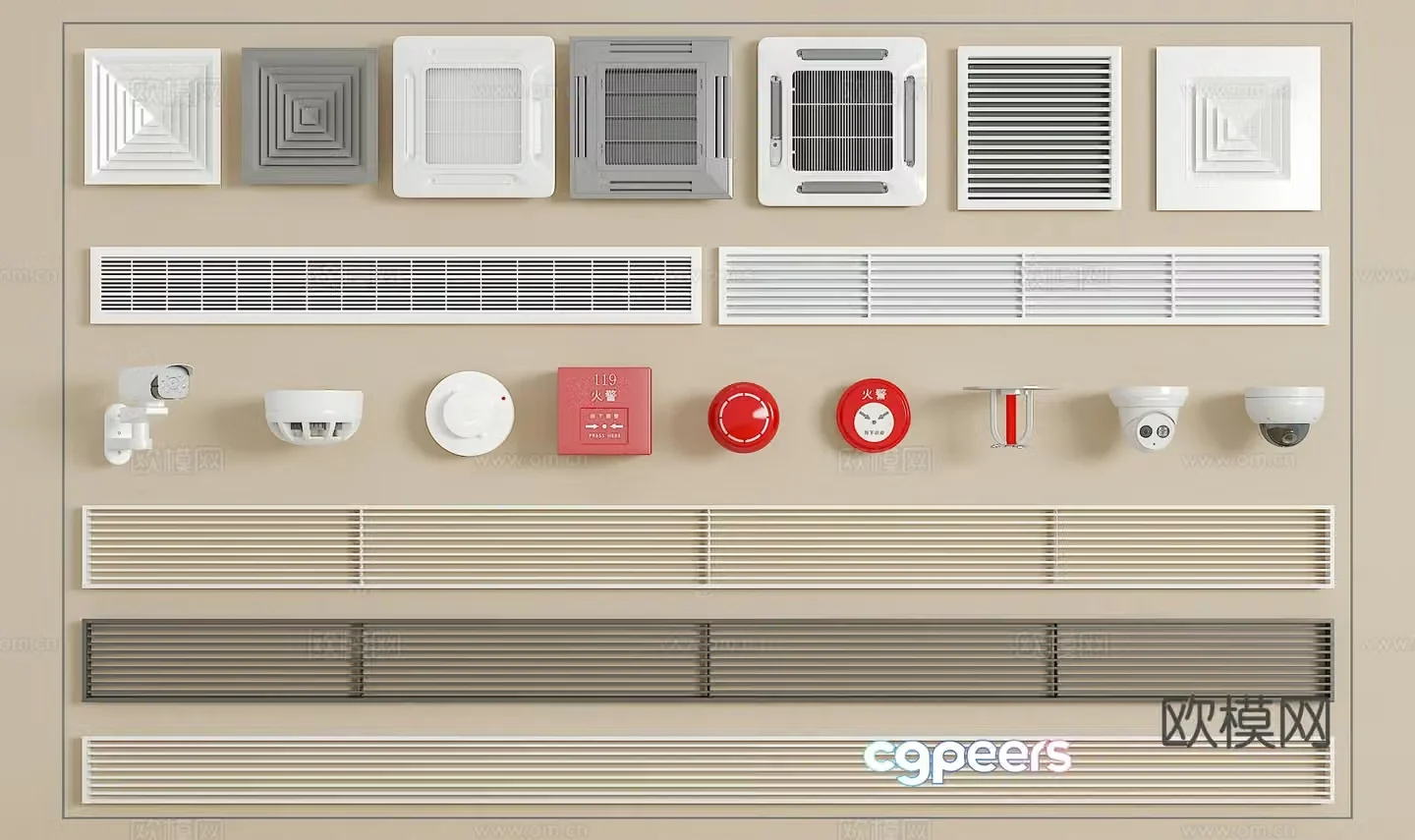 Air conditioning air outlet Central air conditioning air outlet 3D model