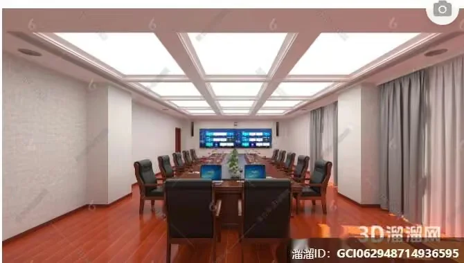 A Conference Room With A Large Table And Chairs 3D Model – 6686 – VRAY Render