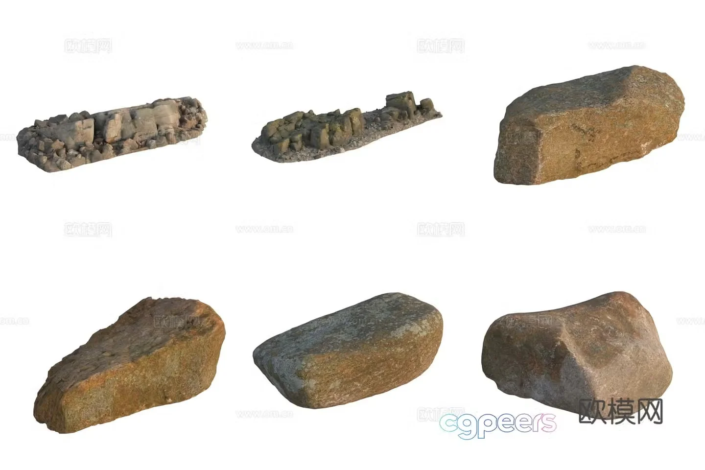 Stone Rock Pebbles 3d Model