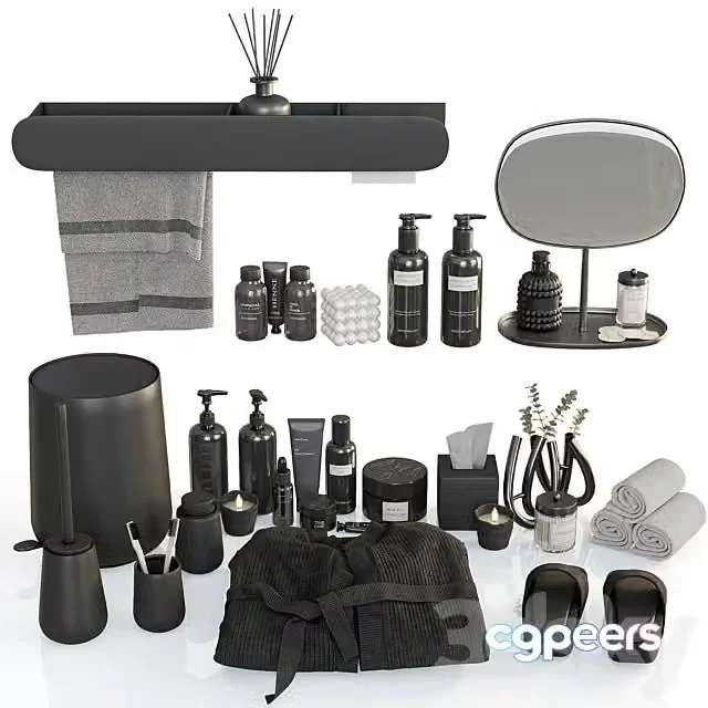 3ds Max Free – Bathroom Decorative Set Nova One Black