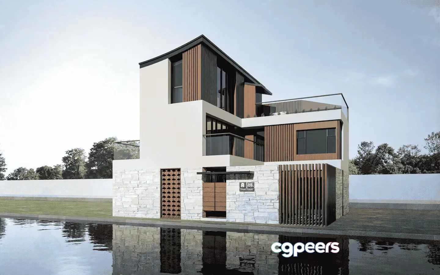 Modern Minimalist House 3D Model – 15434 – VRAY Render
