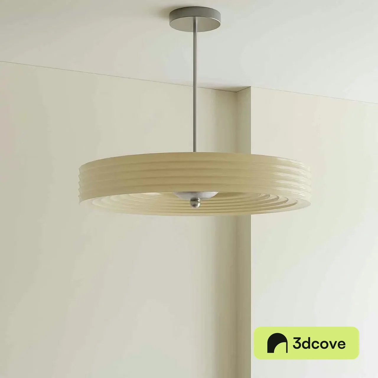 A Light Fixture With A Circular Shade