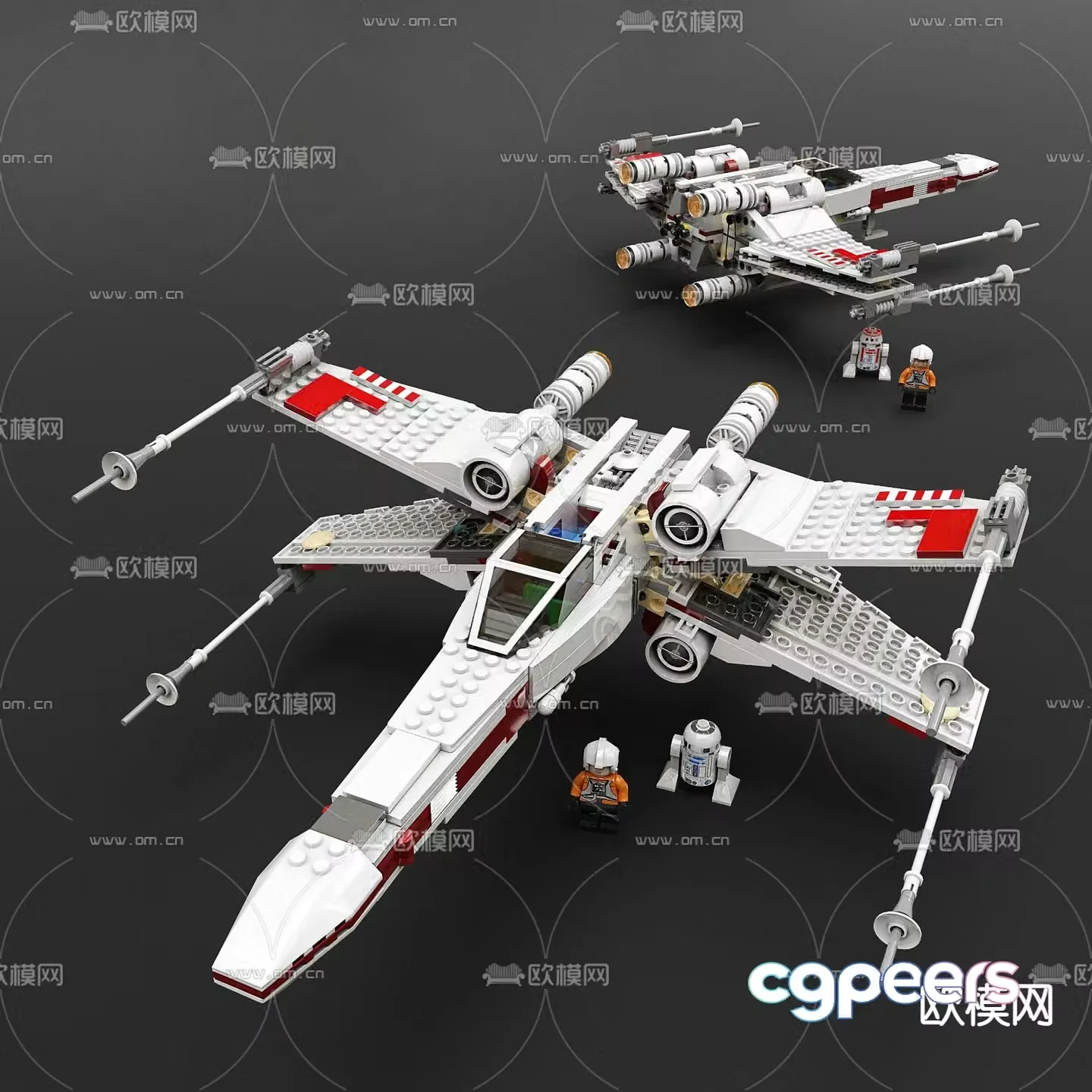 Modern building block airplane toy 3d model