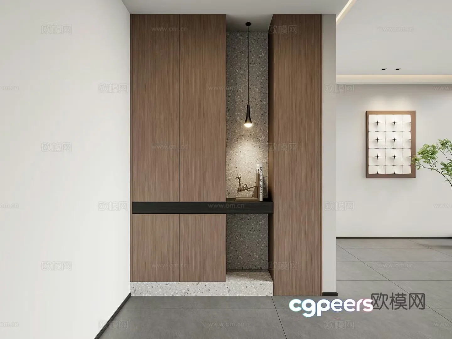 Modern Italian style entrance door shoe cabinet entrance door cabinet 3D model