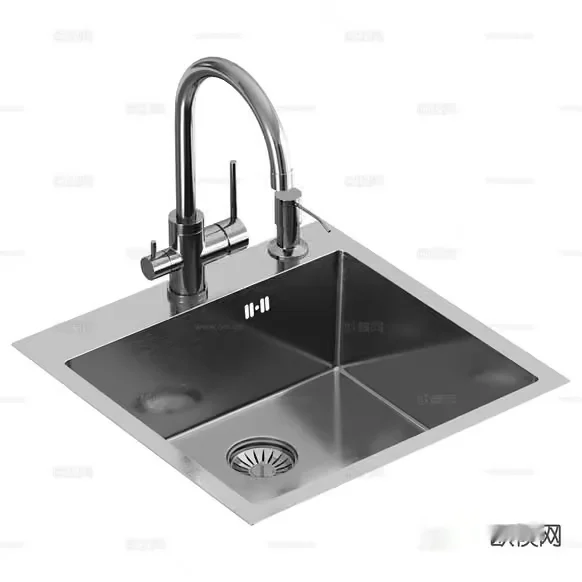 Stainless Steel Sink 3D Model – 7280 – VRAY Render