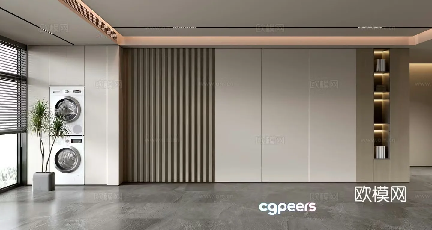 Modern sofa background wall 3d model
