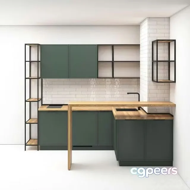 3ds Max Free – Small kitchen in studio apartment 02