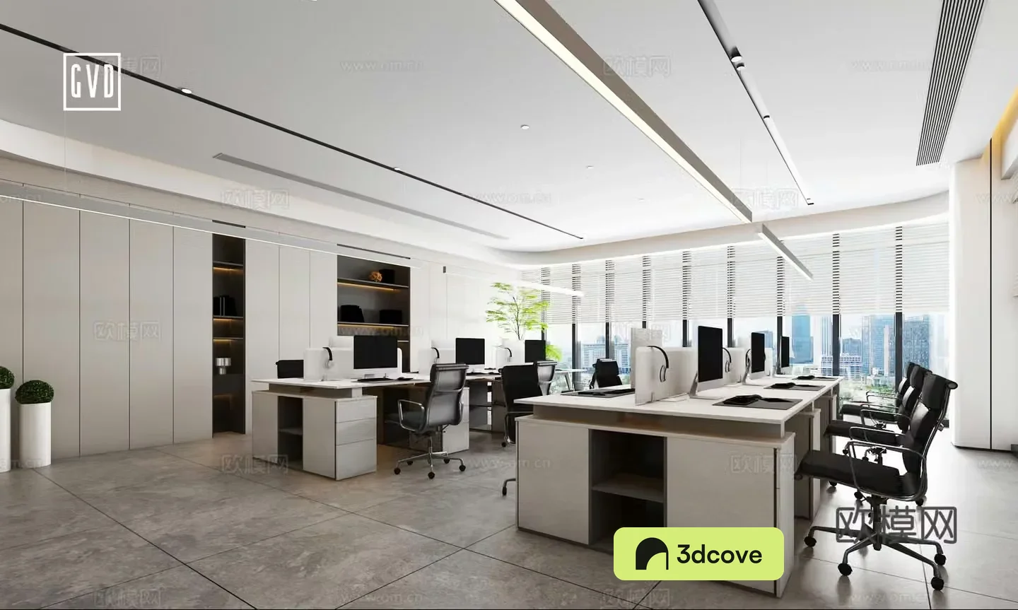 Modern office Simple office Fashion office Living area Custom office furniture White