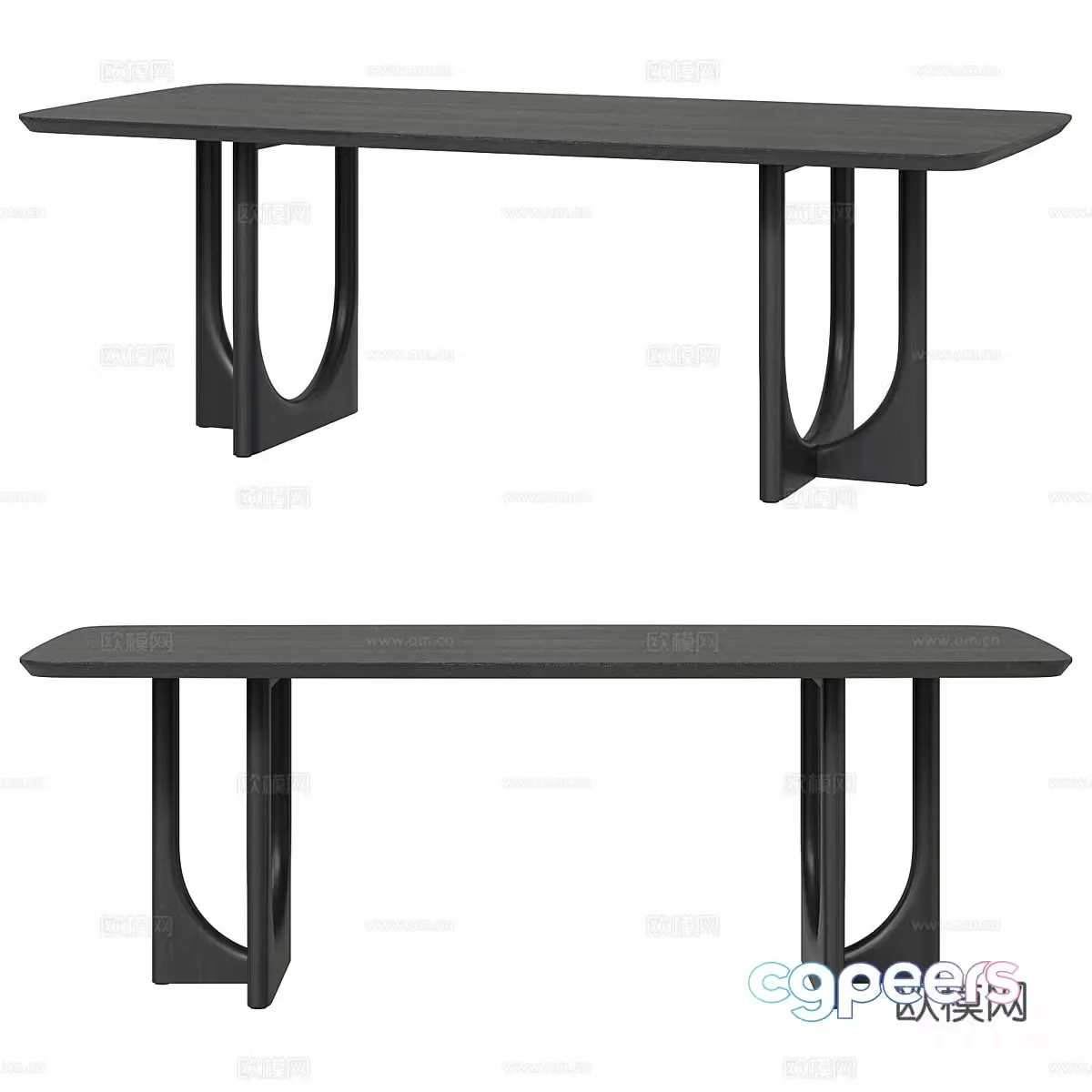 New Chinese solid wood dining table 3D model