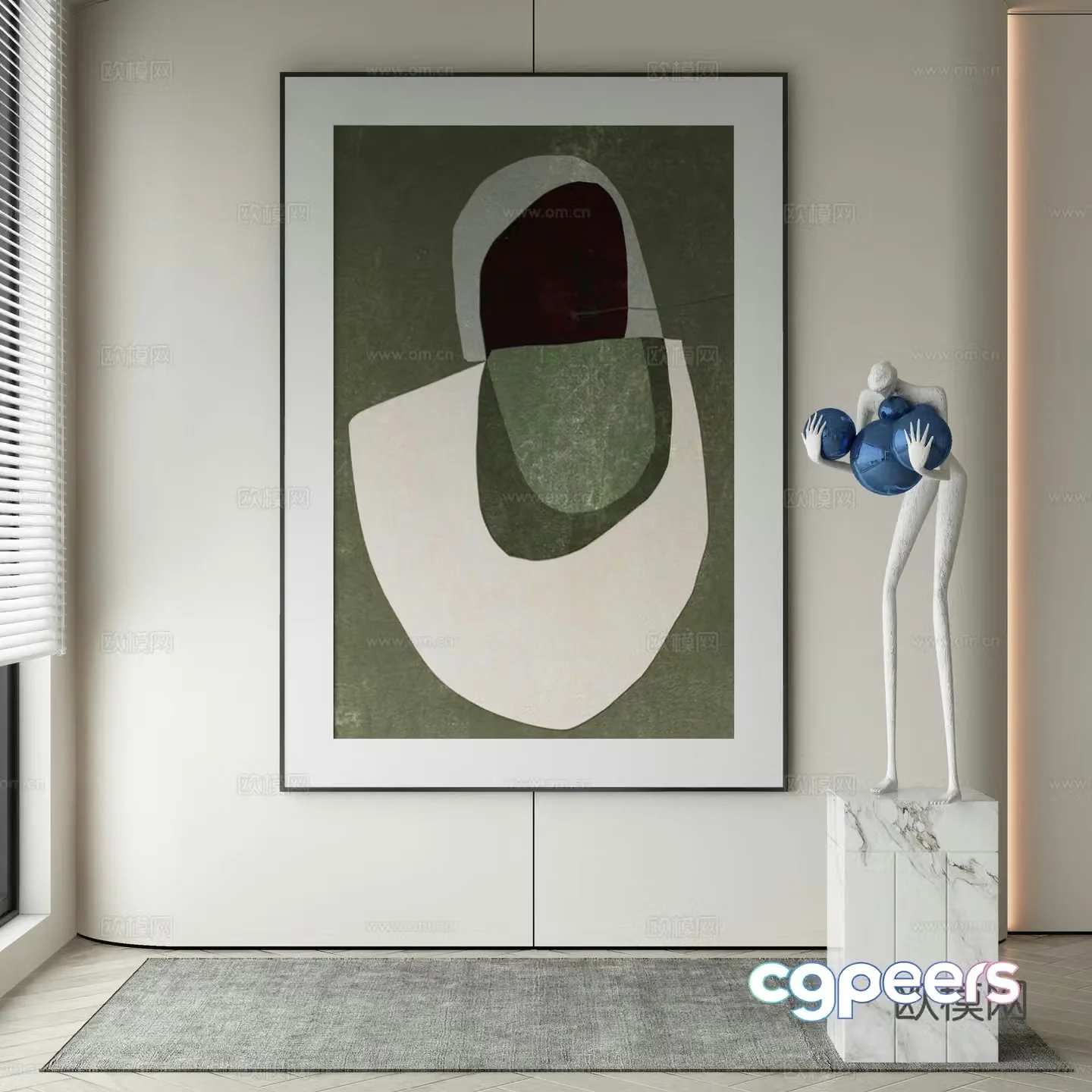 Wasabi hanging painting oil painting 3d model