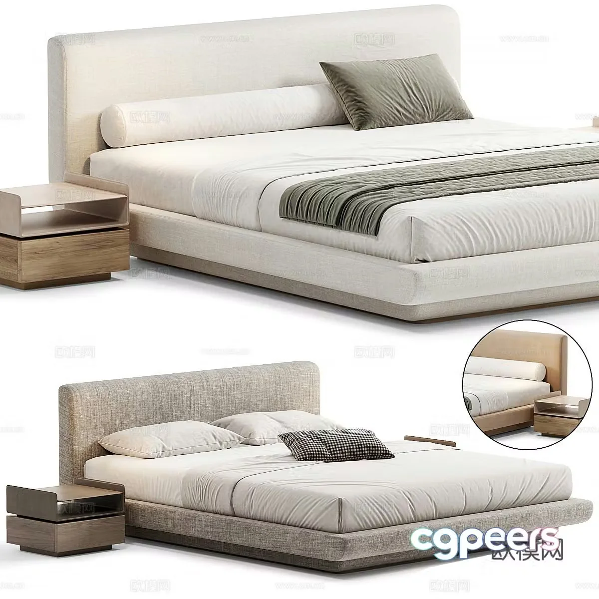 Double bed 3d model