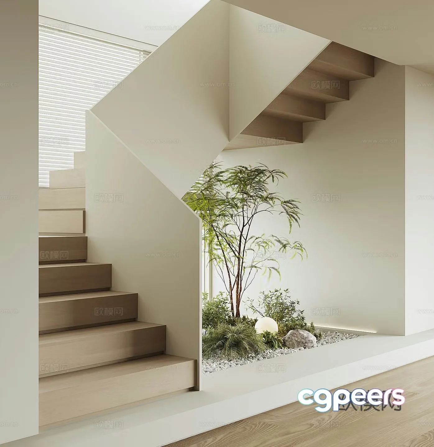 Modern home staircase 3d model