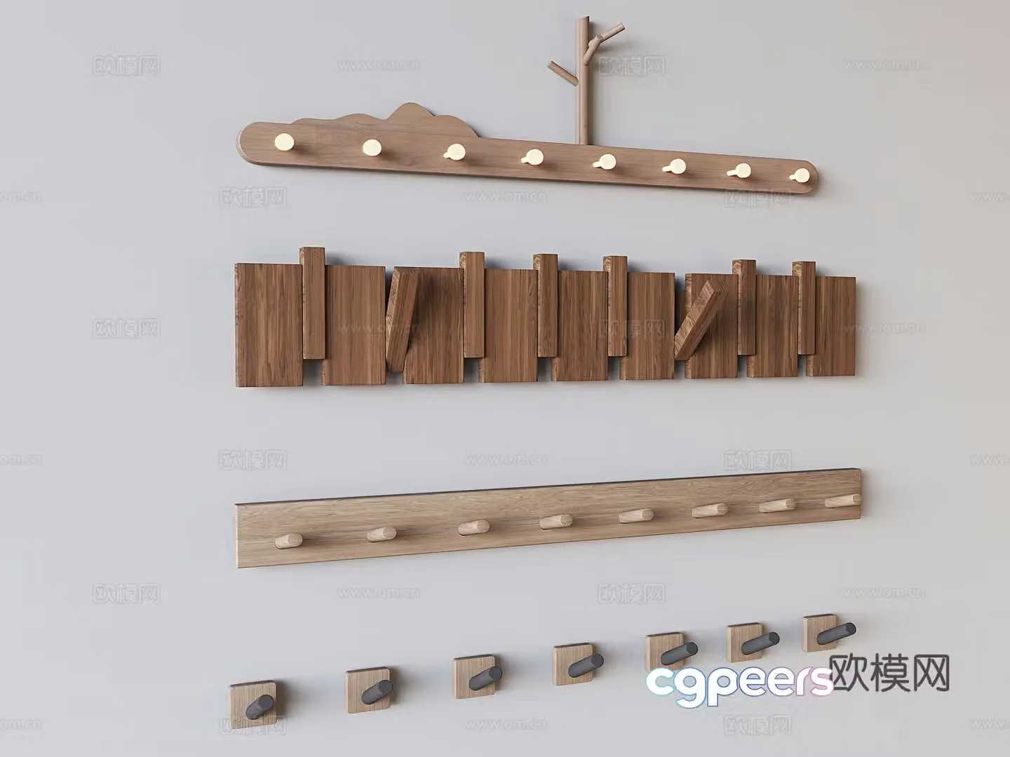 Medieval style coat rack piano keys coat hook hook 3d model