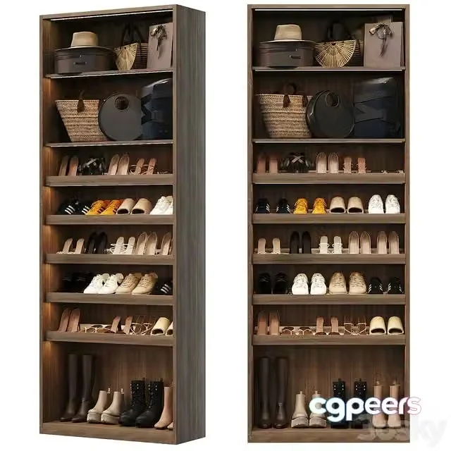 3ds Max Free – Shoe cabinet with filling for hallway and wardrobe