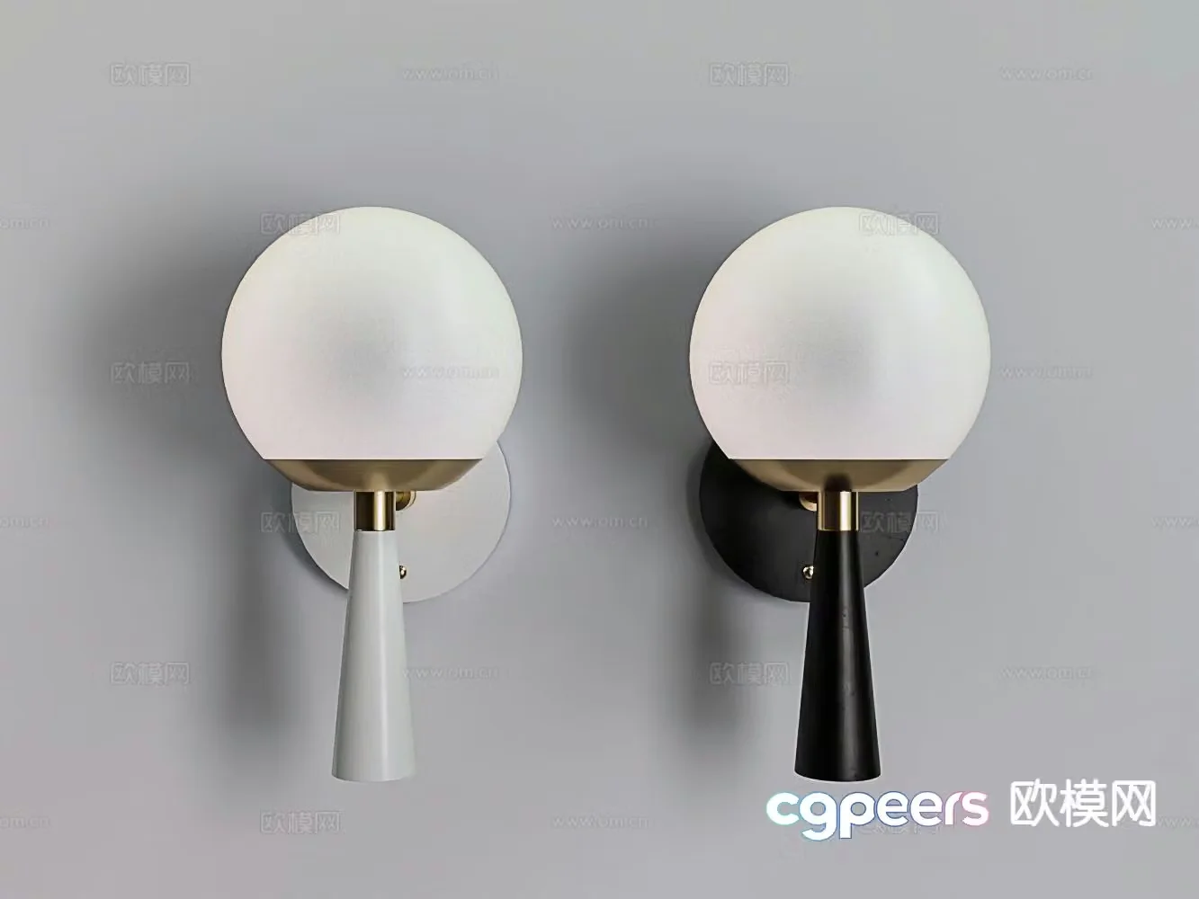 Spherical wall lamp bedside wall lamp 3d model