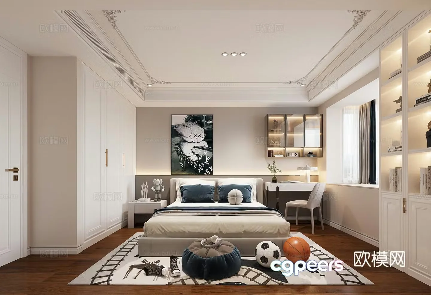 American children’s room 3D model
