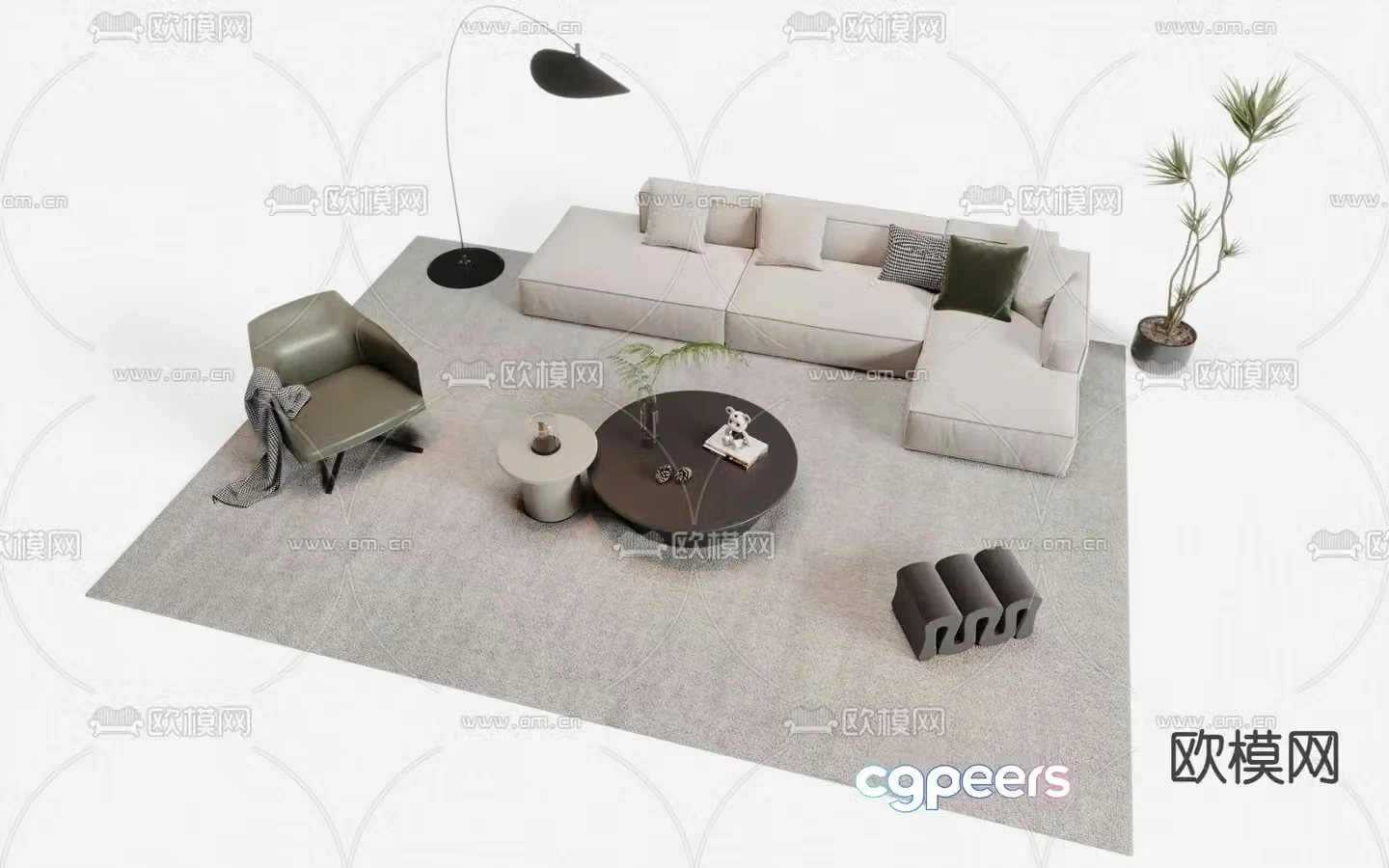 Sectional sofa corner sofa 3d model