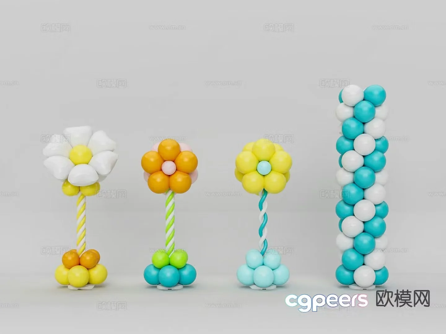 Balloon Beauty Cartoon Beauty 3D Model
