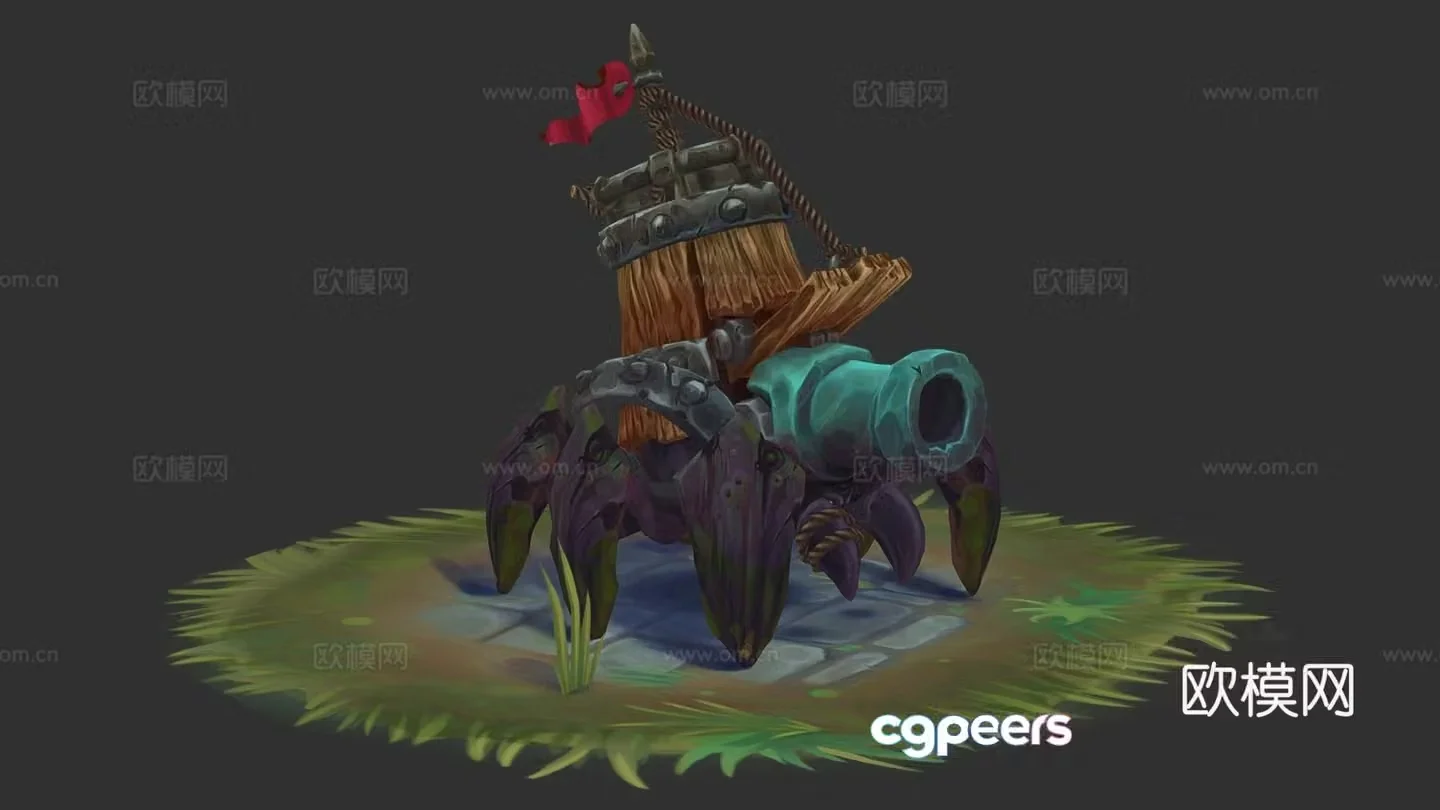 cartoon cannon toy 3d model