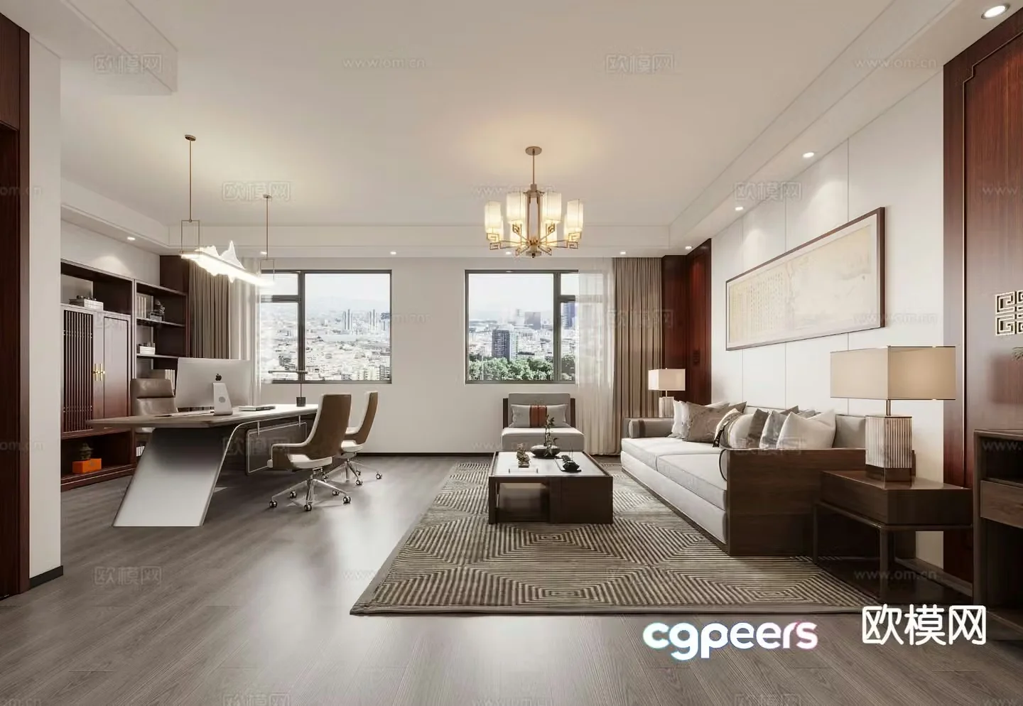 New Chinese style living room 3d model