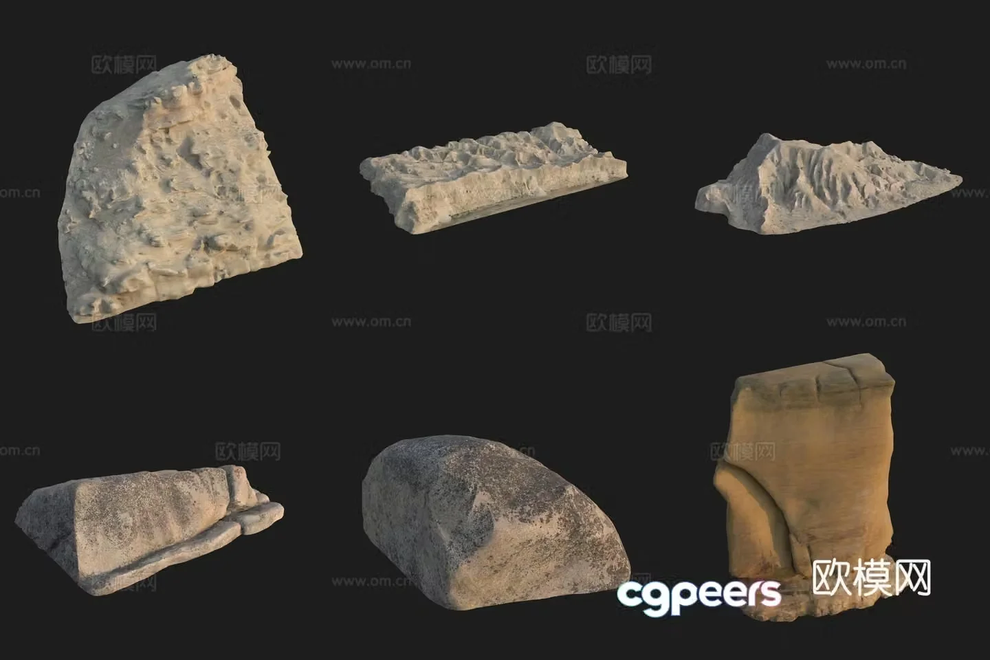 Cliff stone rock boulder 3d model
