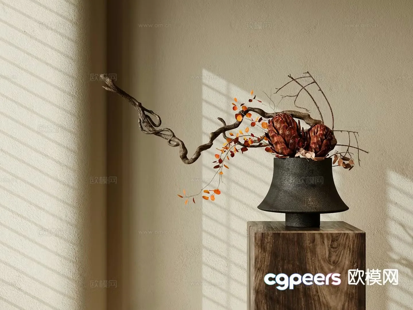 New Chinese style vase floral arrangement flower arrangement 3d model