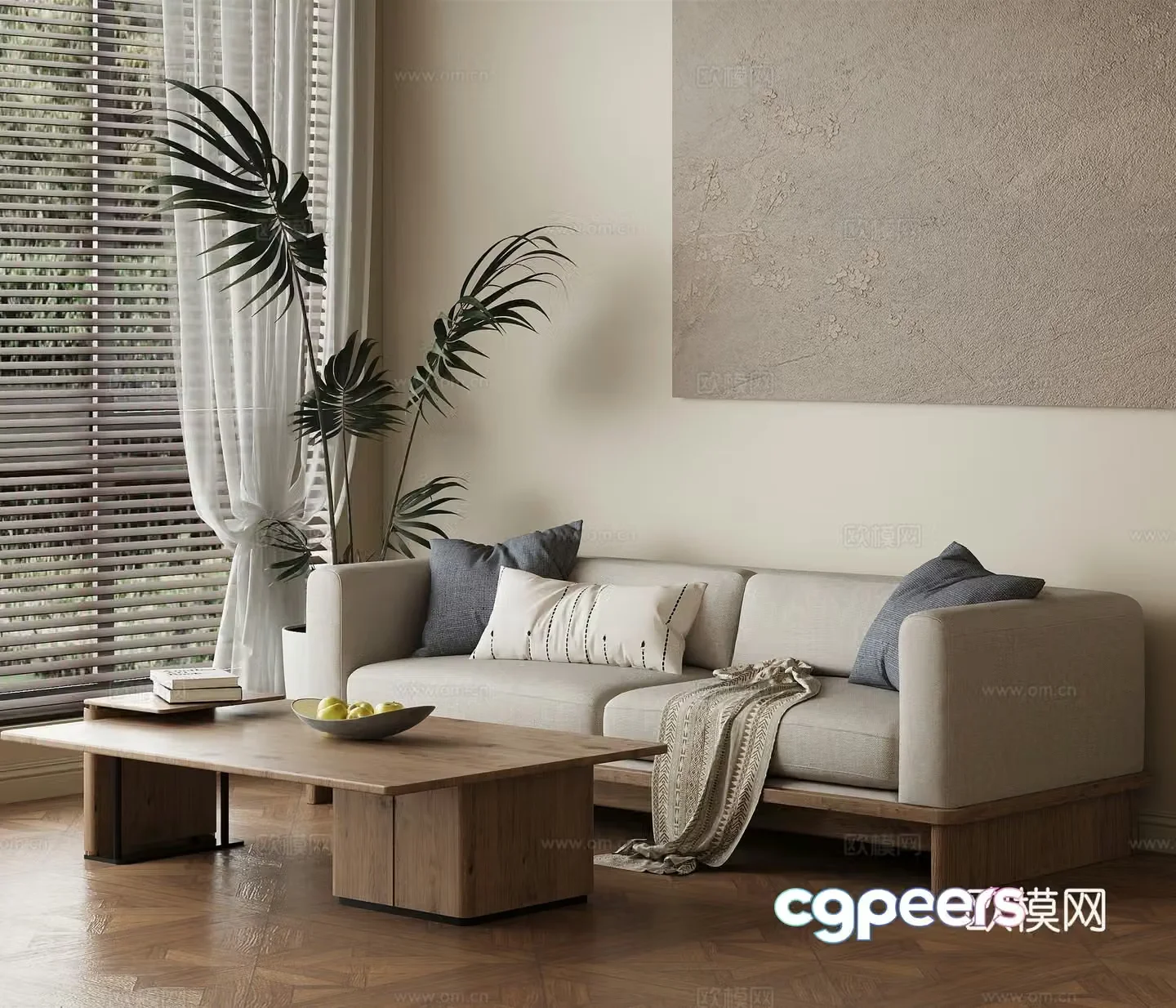 Modern medieval sofa combination casual sofa double sofa combination 3D model