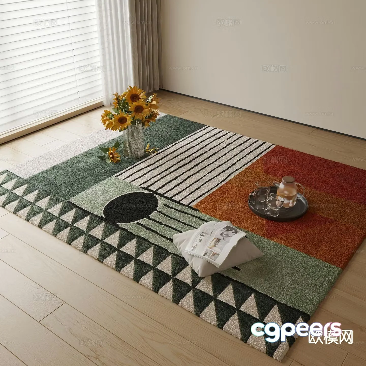 Modern patterned carpet 3d model
