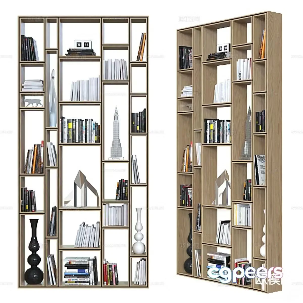 Modern bookcase display cabinet 3d model
