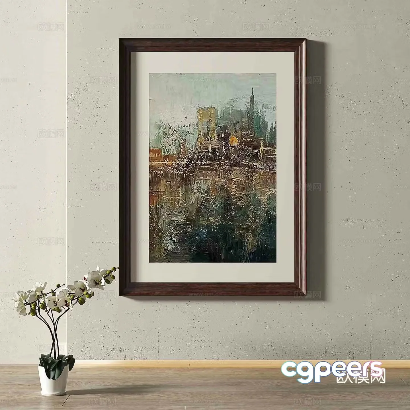 Modern abstract painting oil painting decorative painting 3d model