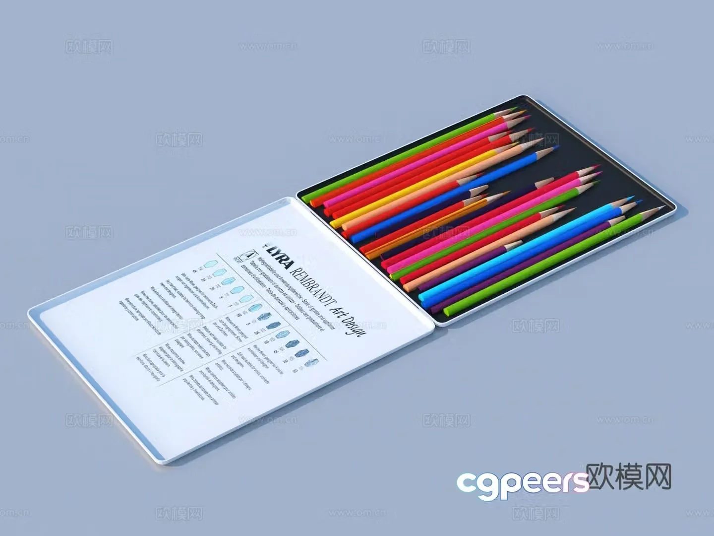 Paintbrush Colored Pencil Stationery School Supplies Office Supplies 3D Model